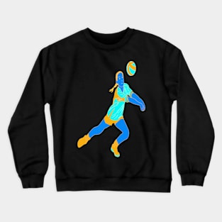 SURREAL RETRO NEON GIRL VOLLEYBALL PLAYER Crewneck Sweatshirt